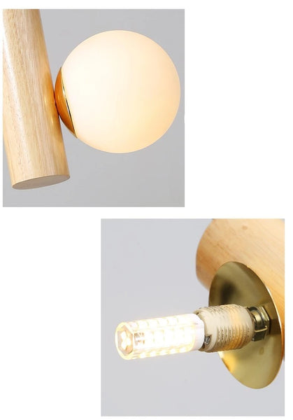 Prescott - Modern Wooden Bulb Chandelier