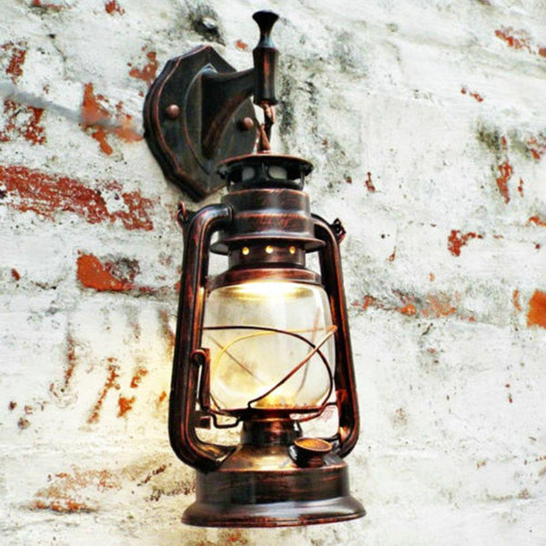 Vintage Lantern Style Wall Mount Lamp