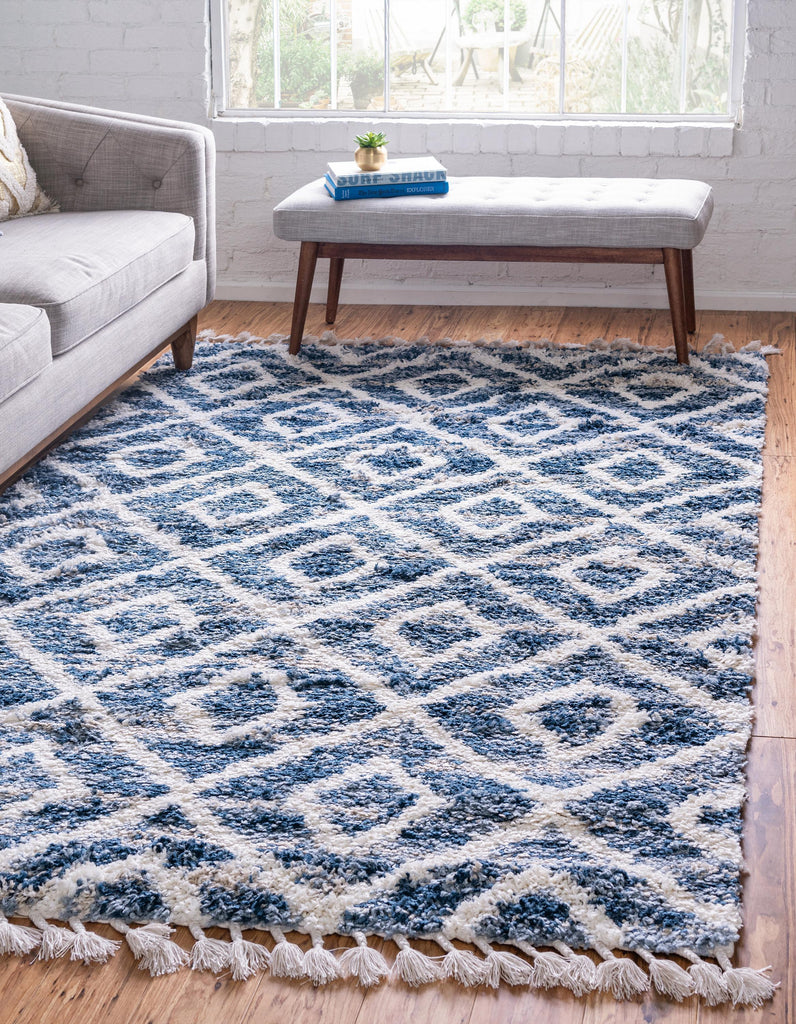 Roderick - Diamond Pattern Shaggy Rug – Warmly