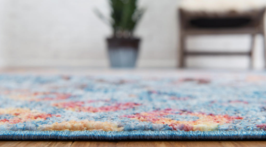 Devan - Rainbow Square Pattern Rug – Warmly