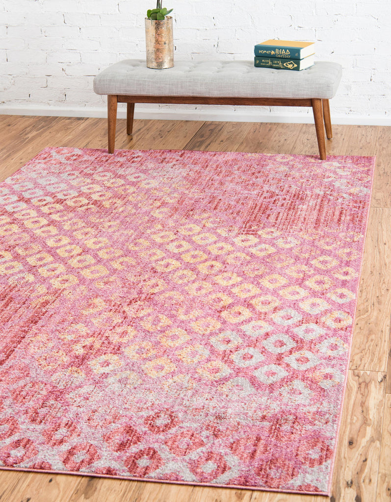 Devan - Rainbow Square Pattern Rug – Warmly