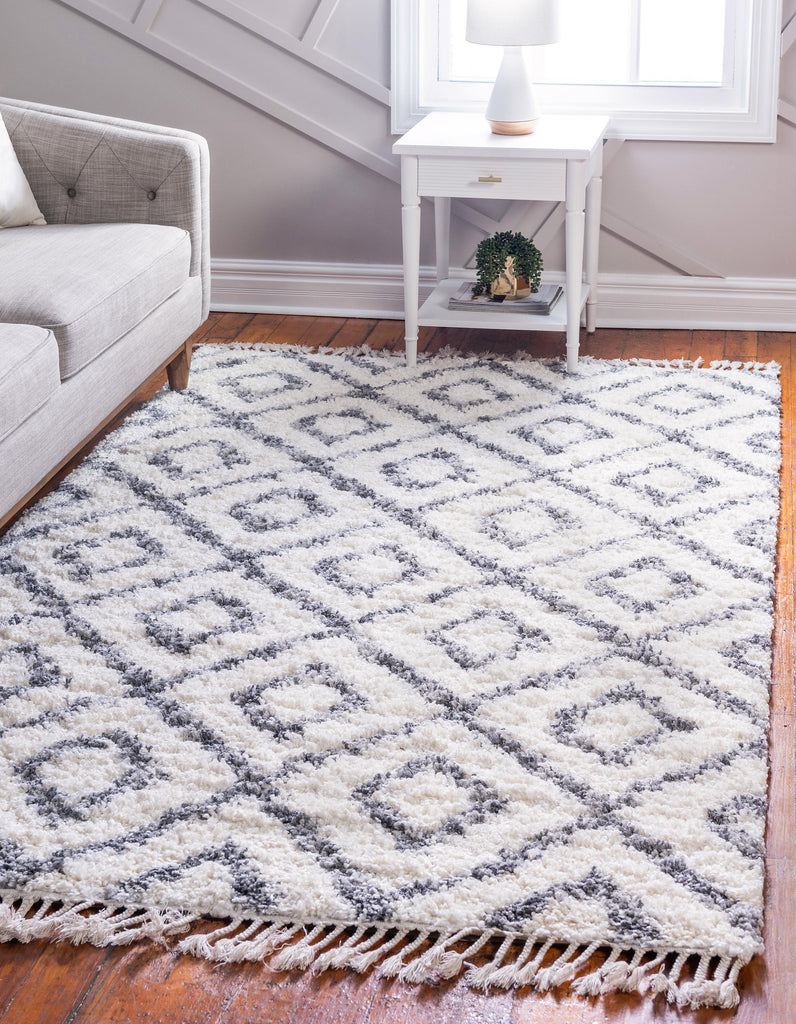 Roderick - Diamond Pattern Shaggy Rug – Warmly