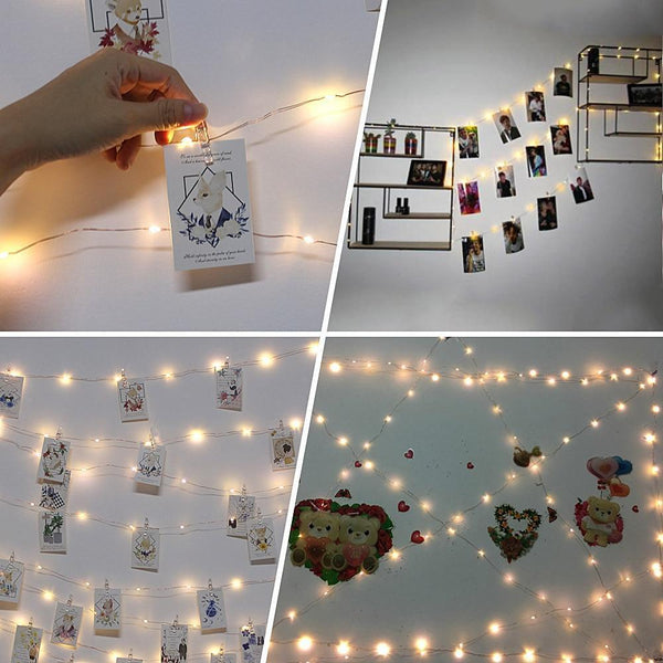 Strung - LED Fairy Light String with Photo Clips