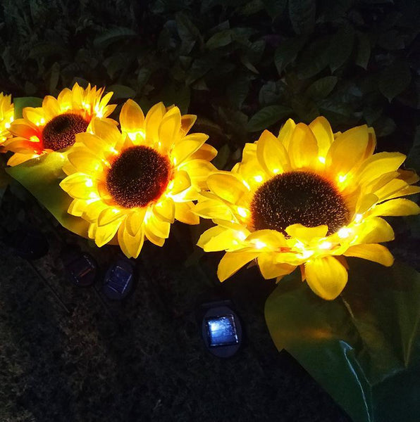 2 LED Sunflower Garden Lights β Warmly