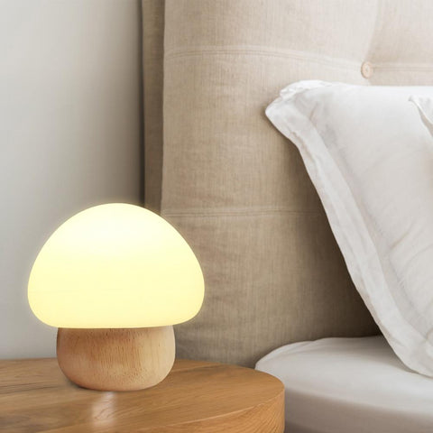 Champi - Wooden Base Mushroom Lamp – Warmly