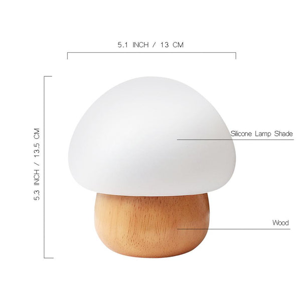 Champi - Wooden Base Mushroom Lamp